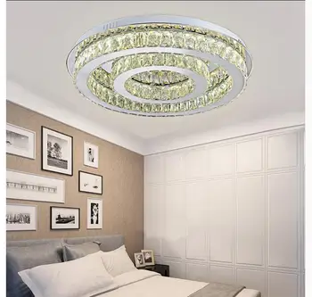 Nemokamas Pristatymas LED Lubų Šviesos Nerūdijančio Plieno Kristalų Lempos Gyvenimo Miegamasis LED AC Blizgikliai Lamparas de techo Nuotolinio Valdymo