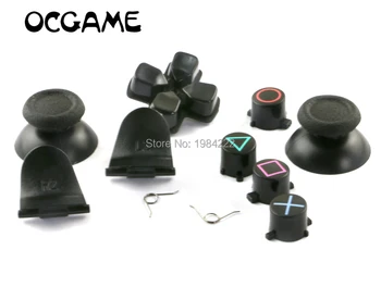 OCGAME 10sets/daug Visiškai Rinkiniai, atsarginės Dalys, Mygtukai, (cross mygtukas+grybo kepurė +l2 r2 mygtuką+d mygtukai +pavasario) Už PS4 Valdytojas