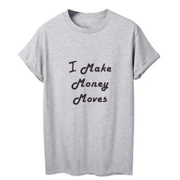 ONSEME I Užsidirbti Pinigų Juda Viršų Moteriška T-marškinėliai Su Spausdinimo Raidžių Vasaros trumpomis Rankovėmis Tees Viršūnes Mados moteriški Drabužiai Q-719