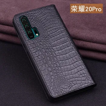 Originali karvės odos odinis telefono dėklas, skirtas Huawei Honor 20 Pro/Garbės 20 apversti kortelės telefono atveju Huawei Honor 20 apversti odinis dėklas