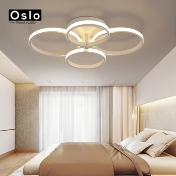 OsloWood Modernus Apvalių Akrilo Aliuminio Led lubų šviesos gyvenimo kambario, miegamasis hotel Balta Lubų Lempa Dekoratyvinis apšvietimas