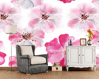 Papel de parede Akvarelė gėlių 3d tapetai,gyvenamasis kambarys su sofa-lova, TV wall miegamojo sienos dokumentų namų dekoro restoranas freskos