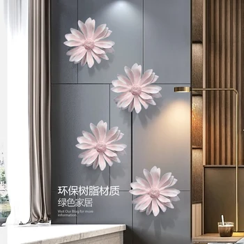 Paprastas gyvenamasis kambarys sofos fono sienos modelis tarp lengvųjų prabanga 3D dervos trimatis gėlių sienų apdailai kabinti
