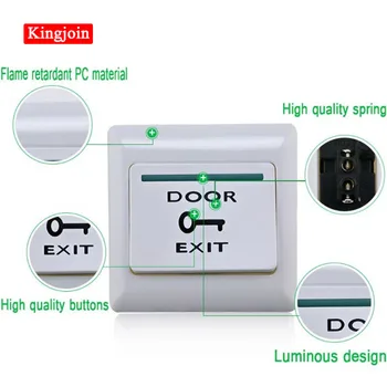 Patvarus Prieigos kontrolės exit mygtuką įeigos kontrolės sistema bus automatiškai iš naujo nustatyti normaliai atviras signalas, atleiskite mygtuką