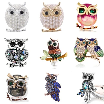 Paukščių Pelėdos Derliaus Sagės Antikvariniai Daiktai Puokštė Owle Pin Up Dizaineris Prisirišusi Broach Šalikas Įrašus Jewellerys