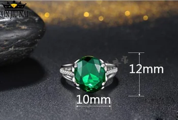 Perlas JewelryPalace Kriaušių 4ct Žalia Sukurta Smaragdas Sužadėtuvių, Vestuvių Žiedas 925 anillos Sidabro Prabanga Gimtadienio/Šalis/Šokių Žiedas