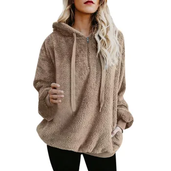 Plus size hoodies moterų apsiaustai 2021 m. rudens žiemos kietas hoodies moterims palaidinės atsitiktinis paltai moterų šiltas gobtuvu kišenėje megztinis