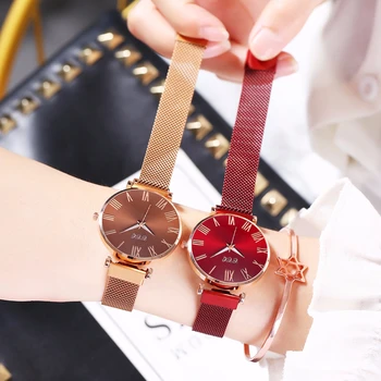 Ponios Laikrodžiai, Prabangūs Kvarco Žiūrėti Moterys Moterys Moterys Watch Laikrodis Elegantiškas Magnetinio Plieno Tinklelio, Laikrodis reloj mujer 2020 saati