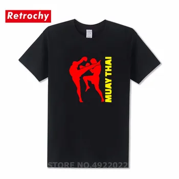Populiariausių Muay Thai T-shirt 2019 Mados Vyrų juokinga žiauriai ir efektyvus kovos menas Marškinėliai Madingo prekės ženklo drabužius marškinėlius