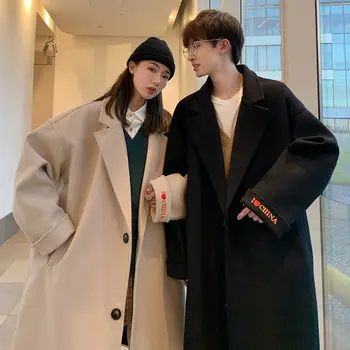Pora dėvėti vilnoniai paltai 2020 m. žiemos viduryje ilgis vyrų ir moterų korėjos mens paltas Karšto Pardavimo