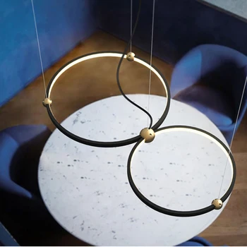 Postmodernios Dizaineris LED Sieniniai šviestuvai Apšvietimo Apvalus Žiedas Star Juostos Šiaurės Loft Meno Restoranas Deco Pakabukas Lempos, Šviesa, Šviestuvai