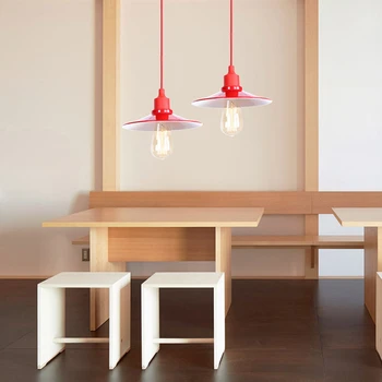 Postmodernios minimalistinis retro pakabukas šviesiai raudonos metalo pcv vakcina art deco apšvietimas salonas studijų miegamasis baras kavos parduotuvė