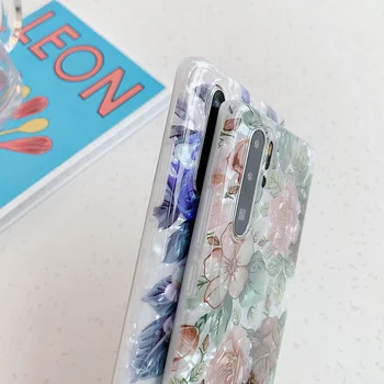 Prabangaus marmuro gėlių minkštas silikoninis telefono dėklas, Skirtas Huawei 30 P20 pro 30 P40 lite mate 20 pro mate20X Nova5pro nova5i galinį dangtelį