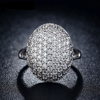 Prekės Visiškai Aišku Mikronų Kristalų Piršto Žiedai Moterų Bijoux 925 Sterlingas Sidabro Mados Vestuvių Žiedai Moterų Papuošalai