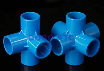 PVC trimatis trijų pakopų keturių pusę penkių-taip, šešis-taip Tee O. D 20 25 32 mm plastiko stačiu kampu lentynos vandens tiekimo jungtis