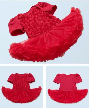 Reborn baby doll drabužių raudona/rožinė/violetinė rose Princess dress trumparankoviai tinka 50-55cm kūdikių lėlės priedai, vaikų dovanų