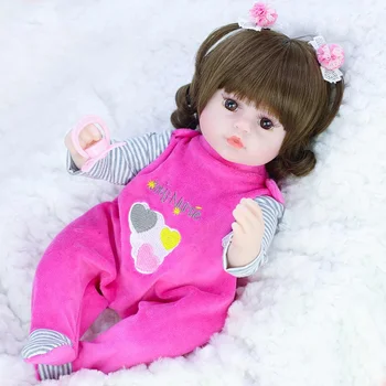 Reborn Baby Doll Tikroviška Lėlė su Keičiamomis Suknelė AR Mielas Triušis Rožinis Meškiukas Pliušinis Žaislas Vaikas Merginos Gimtadienio Dovana Bamblys Žaislas