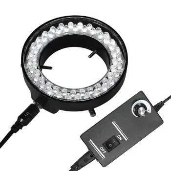 Reguliuojamas 56 LED Žiedo Žibintas Šviestuvas Lempa Pramonės Stereo Mikroskopas su Kamera didinamasis stiklas AC 90V-240V Maitinimo Adapteris