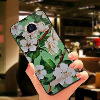 Retro Gėlių Minkštas Silikoninis Telefono dėklas, Skirtas Motorola Moto Z Force 3D Reljefo Gėlių Galinio Dangtelio Motorola Moto Z Z2 Žaisti Coque