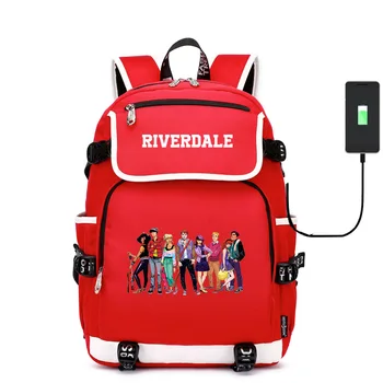 Riverdale Pietų Pusėje Žalčių RHS R Kuprinė Mados USB įkrovimo Nešiojamas Pečių Krepšiai Keliauti Mokyklos Maišą Bookbags