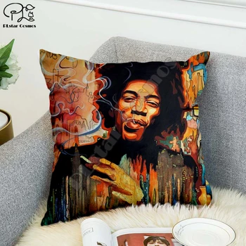 Roko dainininkas Bobas Marley/Hillbilly Katė Hip-Hop 3D atspausdintas Pagalvės užvalkalą Poliesteris Dekoratyviniai pagalvių Užvalkalai Mesti Pagalvę Padengti 04