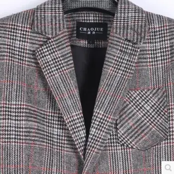 S-3XL ! Naujas 2017 Vyrų drabužiai Derliaus verslo atsitiktinis pledas tiktų pavasarį, rudenį slim plus size vyrų mados viršutinių drabužių siuvimas kostiumų