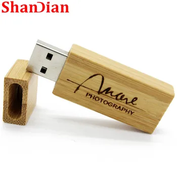 SHANDIAN Karšto Medinis USB atmintukas pen drives Klevo medienos+Pakavimo dėžutė pendrive 4 GB 16 GB 32 GB 