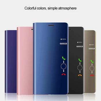Smart Flip Cover Telefoną Atveju Huawei Honor 30 Pro P40 Lite E Plus + P20 Pro P9 P40 P20 Lite P9 P10 Lite 2017 Veidrodis Visiškai Atveju
