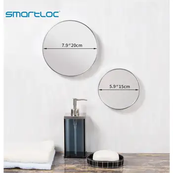 Smartloc 20cm 5X Didinamąjį siurbtukas prie Sienos tvirtinamas Apvalios Vonios Veidrodis Vonios Makiažas Kosmetikos Make up Veidrodėliai Priedai