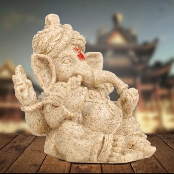 Smiltainio Dramblys Dievo Statula Viešpats Ganeša Budos Skulptūrų, Ganesh Figūrėlės, Indų Budizmo Statula Namų Dekoro Priedai