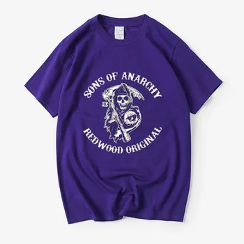 Sons of anarchy vaikas Mados SAMCRO Print T-Shirt Vyrai/moterys Mados Hip-Hop trumpas rankovės Medvilnės Atsitiktinis Mens Tee Marškinėliai