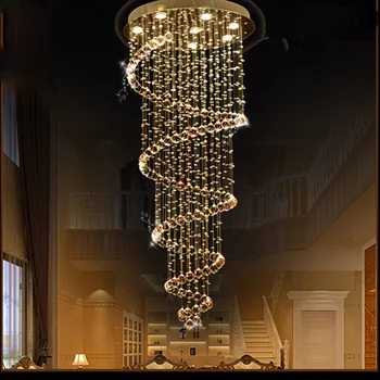 Spiralės Kristalų Led Sieniniai šviestuvai, LED Lempos Stiklas Naujas Pakabos Kabo Kristalų LED Didelis Pakabukas Lempa, Modernus Apšvietimas PA0241