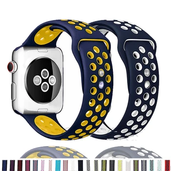 Sporto Diržu, Apple watch juosta 38mm 40mm Silikono Apyrankę 42mm 44mm Gumos diržas iwatch serijos 6 SE 5 4 3 2 Band Apyrankė