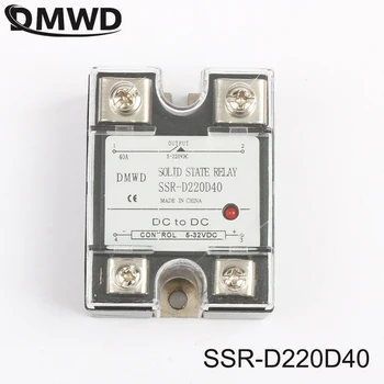 SSR 40DD 40A DC vienfazis (solid state relay su indikatorius SSR-40DD Įėjimas 5-32V DC apkrovos 5-220V DC SSR-D220D40