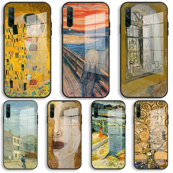 Su Gustav Klimt Tapybos Minkšto Silikono Atveju Huawei Honor 30 20 10 Lite Pro 10i 20i 9a 8a 8x Stiklo danga
