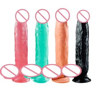Super Didžiulis Tikroviškas Dildo Kristalų Dirbtinis Penis Penis su siurbtuko Didelis Dildo Moterų Masturbator Sekso Produktas Moterims