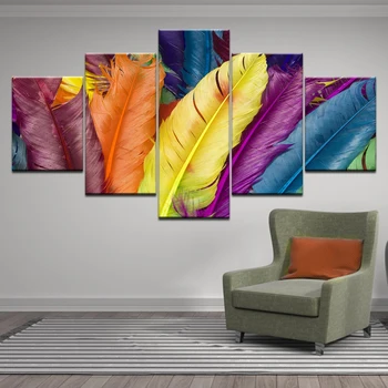 Tapybos ant Drobės Plunksnų spalva spalvotų Šiuolaikinės abstrakčiosios Tapybos Sienos Menas Namų Dekoro Nuotraukos Kambarį Miegamasis