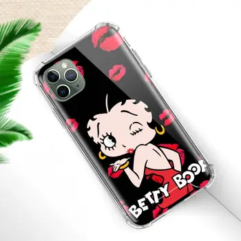 Telefono Viršelis Skirtas Apple iPhone 12 Mini 7 11 Pro XR X XS Max 6 6S 8 Plius oro Pagalvė Minkšta Casos Mobiliojo Atveju Seksualus Betty Boop