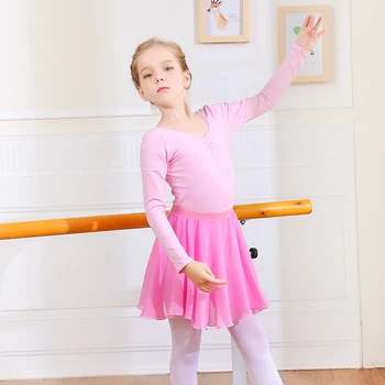 TIEJIAN Mergina Baleto Šokių Sijonai Vaikams Drabužių Patogi Plona Elastinga Šifono Vaikams lotynų Praktikos Sijonas Mokymo Kostiumas