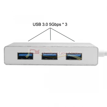 USB 3.1 C Tipo USB-C-HDMI Skaitmeninis AV & VGA & USB HUB OTG Adapteris Nešiojamas ir Mac Pro