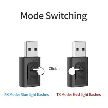 USB Bluetooth 5.0 Garso Imtuvas, Siųstuvas, 4 IN 1 Mini 3,5 mm Jack AUX Stereo Muzikos Belaidžio ryšio Adapteris, skirtas TELEVIZIJOS Automobilių PC Garsiakalbis