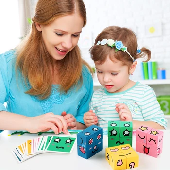 Vaikai Išraiška Atitikimo Dėlionės Blokai Ankstyvojo Lavinimo Žaidimas Žaislas Loginį Mąstymą Tėvų-vaikų Dovanų
