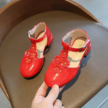Vaiko Butai Grils Raudoni Odiniai dydis 25-36 Karšto minkštas gėlių batų vaikų juoda balta šokių batų kūdikių