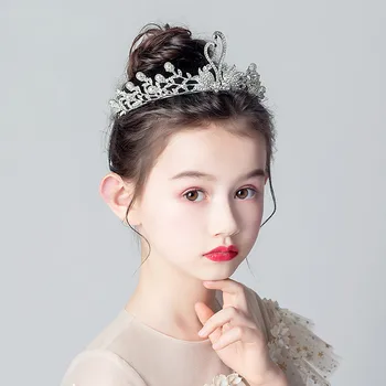 Vaikų Crown Princess Tiara Mergaičių Karūna Crystal Vaikams Gimtadienio kalnų krištolas Lankelis