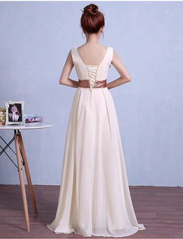 Vakarinę Suknelę 2020 Naują Atvykimo Elegantiškas Šifono Vestuvės Dress Oficialią Vakaro Suknelės V-Kaklo, Rankovių Grindų ilgis