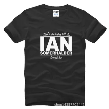 Vampyro Dienoraščiai Ian Somerhalder Spausdinti Mens Vyrų Marškinėliai T-Shirt Mados M. Naujos O Kaklo Medvilnės Marškinėlius Tee Camisetas Hombre