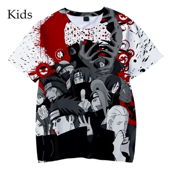 Vasaros marškinėliai Naujas 3D Naruto Vaikų marškinėliai berniukams, mergaitėms trumpomis Rankovėmis Tees Mados Hip-Hop vaikų laisvalaikio Naruto 3D marškinėliai