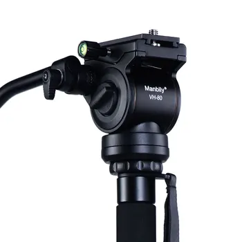 VH80 Profesinės Butas Bazė Vaizdo Kamera Butas Skysčio Vilkite Trikojo Galva Canon Nikon Sony DSLR kamera Kamera Monopodzie Trikojo