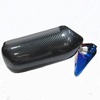 Vieną Porą Universalaus F1 Stiliaus vandens lipdukas + Blue Veidrodis Skrudintos mėlynas Metalinis Laikiklis Šoninis Veidrodis F1 Vintage stiliaus