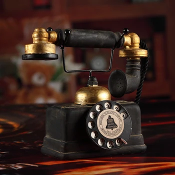VILEAD 17cm Dervos Amerikos Pramonės Stiliaus Telefonas Statulėlės Retro Modelio Kambarį Tyrimas, Modeliavimas Amatų Decoracion Hogar